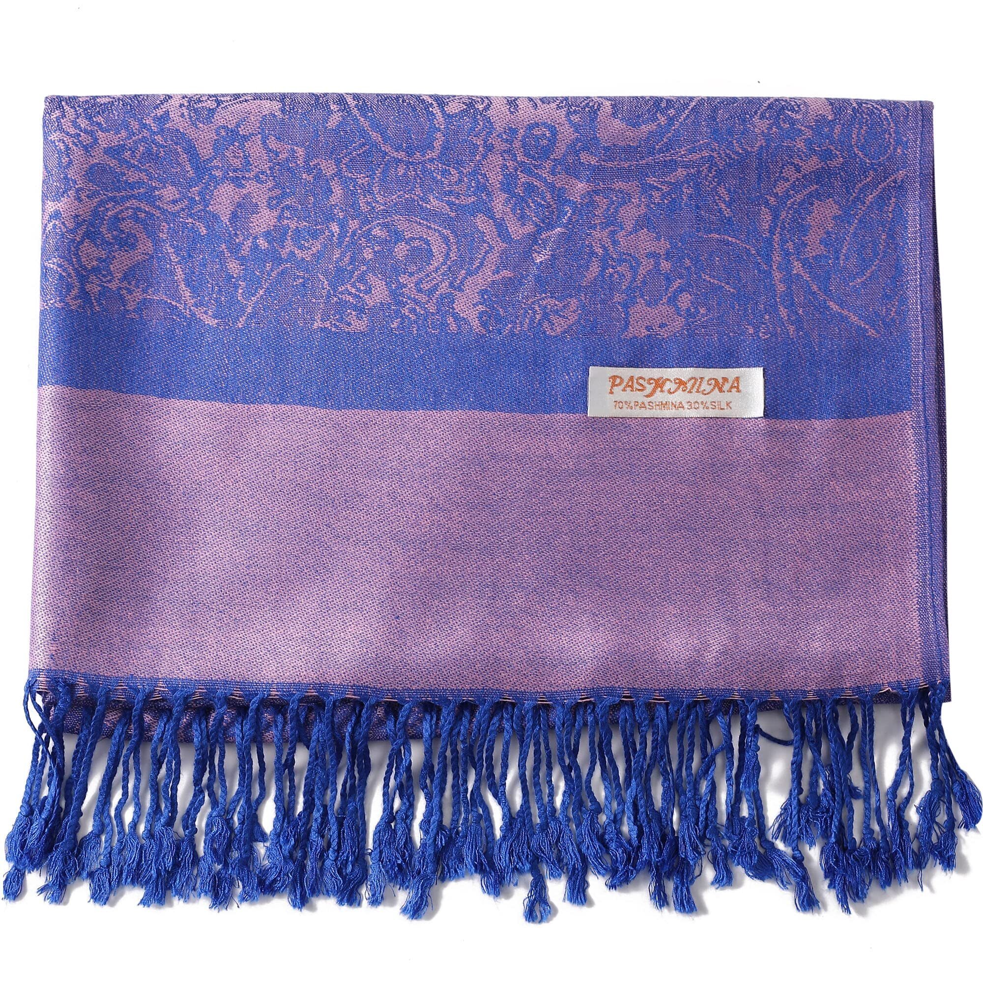 6692 Paisley Scarf Shawl Jacquard Wrap Stole Two Tones Vintage Soft